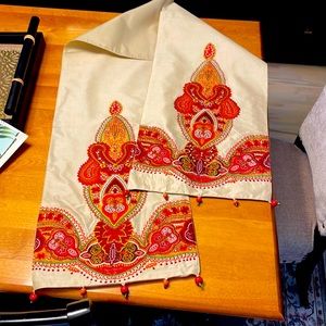 Gold / orange Pier One table runner